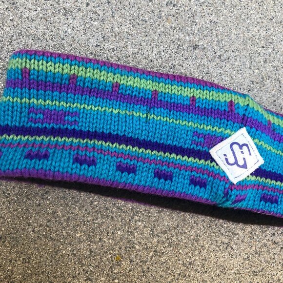 Vintage 80s MERKELY HEADGER Canada Fair Isle 100% Pure Virgin Wool Headband - Picture 3 of 7